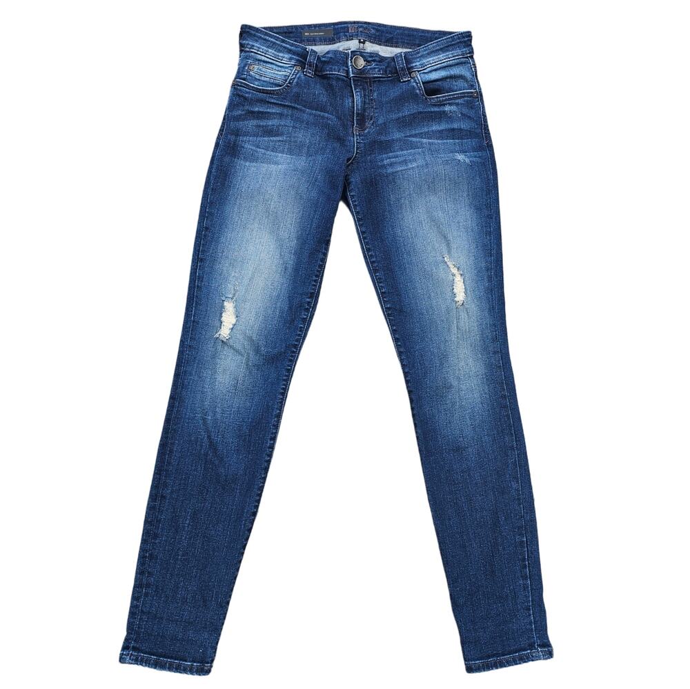 KFTK Distressed Jeans Mia Toothpick Size 6 Dark Stretch Denim Kut Kloth Skinny